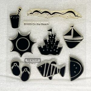 Close To My Heart My Acrylic Stamp ‘Close to the Beach’ Set with Snap Pouch